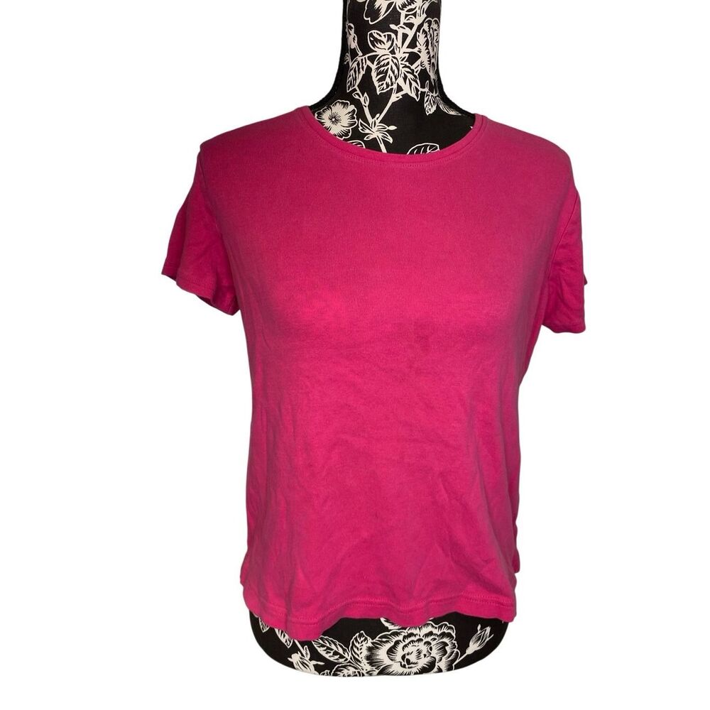 Croft & Barrow Pink Classic Tee Petite Small Cotton Short Sleeve Casual Top